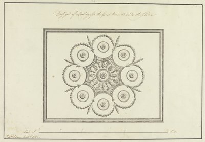 Design for the Ceiling of the Great Room, Langford House by Robert Adam
